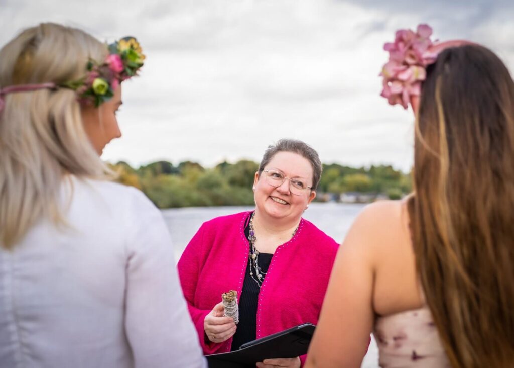 Gwyn conducting a ceremony